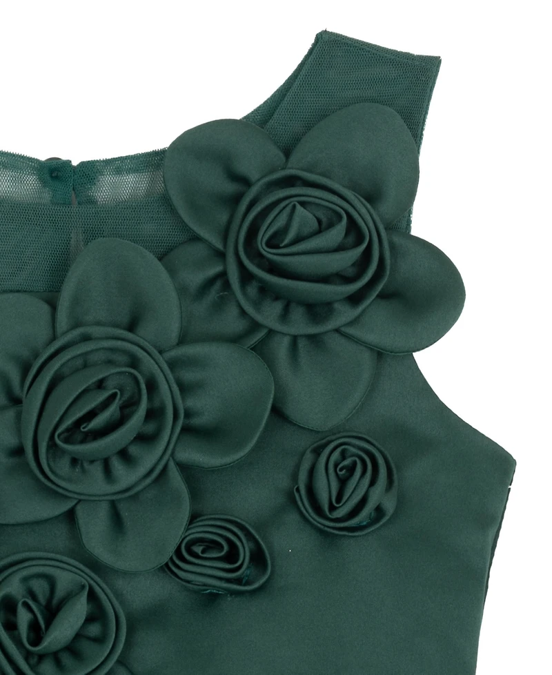 Rare Editions Girls 2T-6X 3D Flower Applique Dress