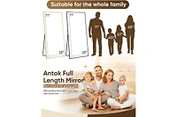 Antok Full Length Mirror 71"x26" Oversized Floor Mirror with Stand Hanging Mounted Mirrors for Living Room Cloakroom Gold Rect Style