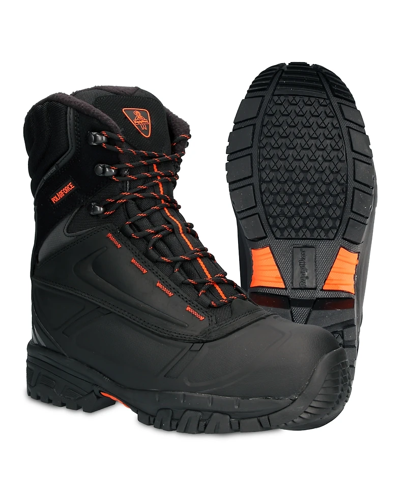 RefrigiWear Men's Polar Force Max Waterproof Insulated 8-Inch Leather Work Boots