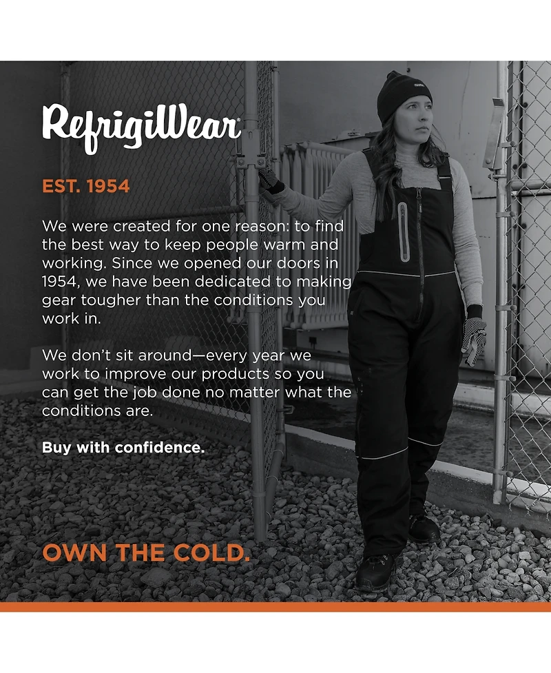 RefrigiWear Women's Insulated Softshell Bib Overalls - Warm, Durable Cold Weather Workwear