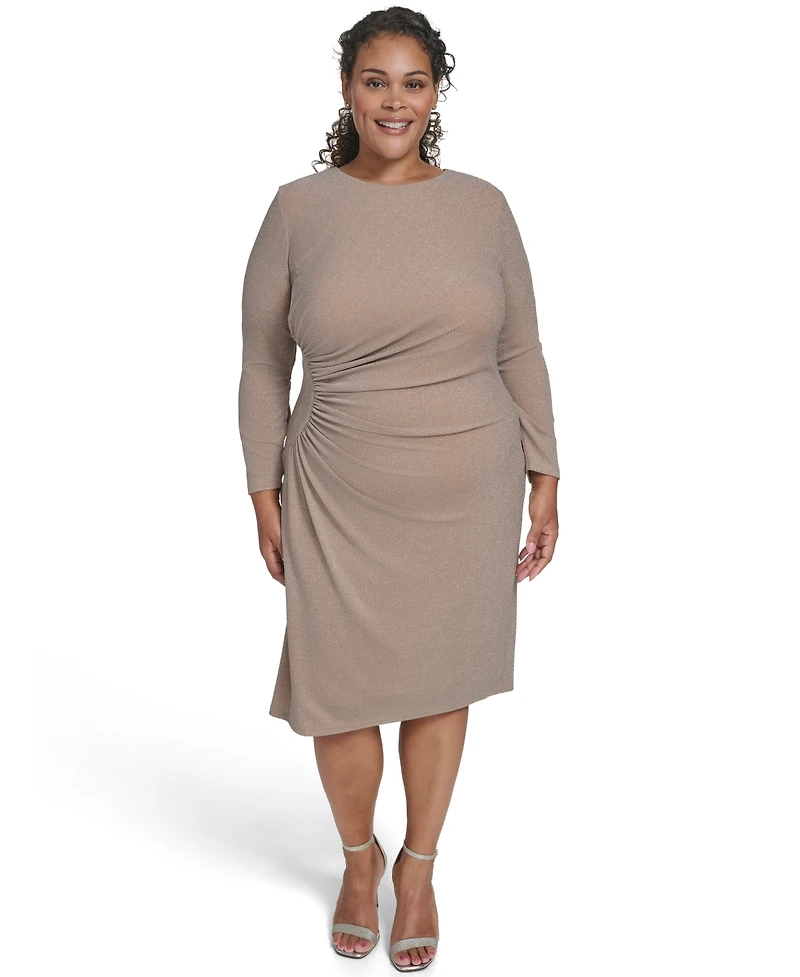 Jessica Howard Plus Shirred Waist Sheath Dress