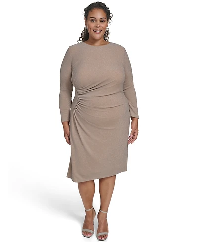 Jessica Howard Plus Shirred Waist Sheath Dress