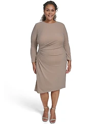 Jessica Howard Plus Shirred Waist Sheath Dress
