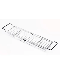 Basicwise Expandable Metal Bathtub Caddy With, Rubber Handles