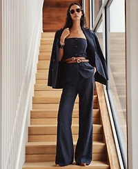 Lauren Ralph Women's Suiting-Ryen Double-Breasted Pinstripe Twill Blazer