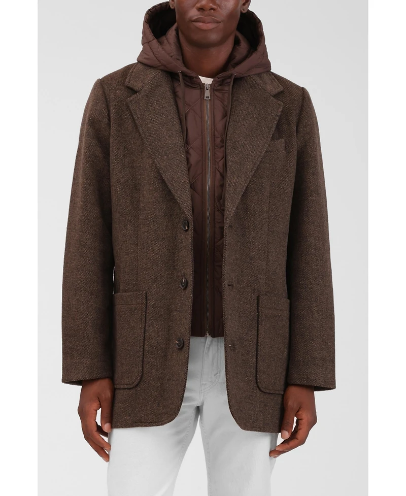 Bagatelle Homme Men's Wool Blend Hoodie Coat