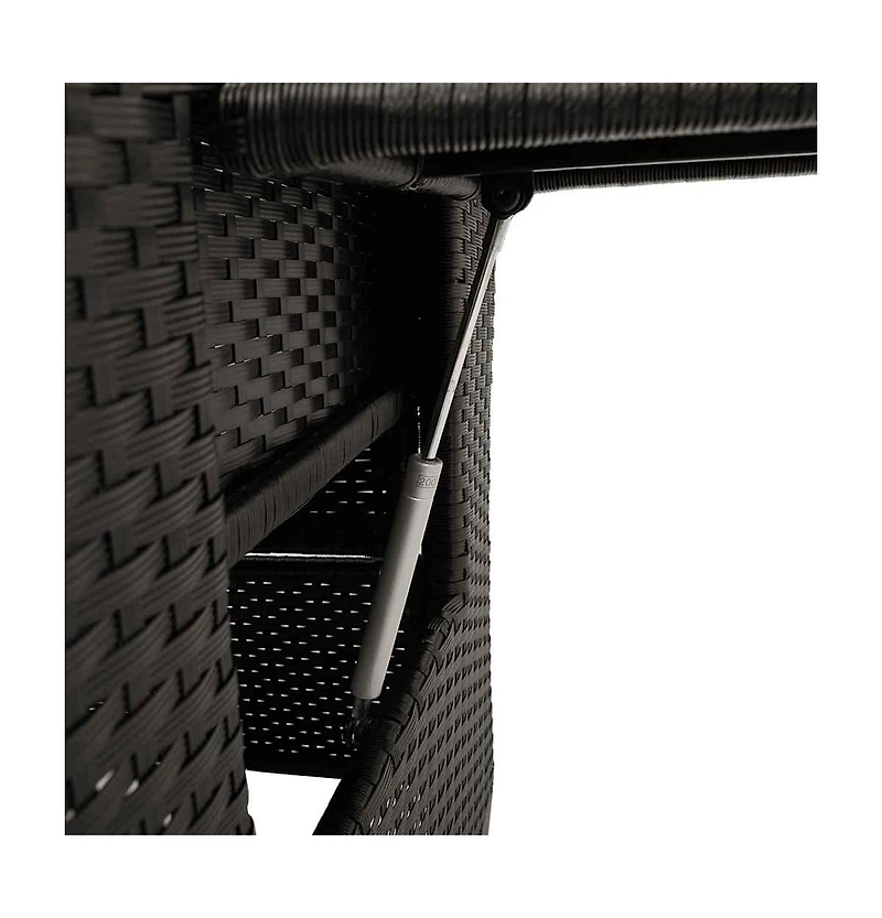vidaXL Reclining Garden Chair Black Poly Rattan Standard