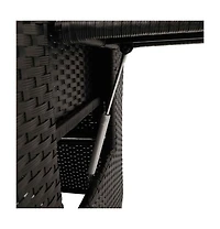 vidaXL Reclining Garden Chair Black Poly Rattan Standard