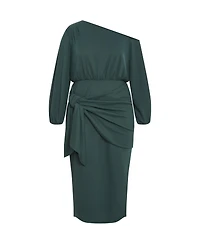 City Chic Women's Plus Alysia Tie Front Midi Dress