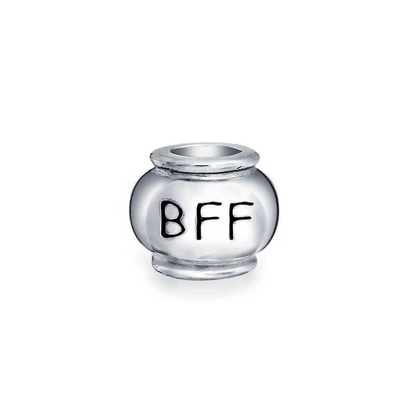 Bling Jewelry Set of 2 Winner First Place #1 & Best Friends Forever Bff Charm Bead Sterling Silver
