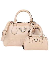 True Religion Logo Satchel with Matching Mini Bag