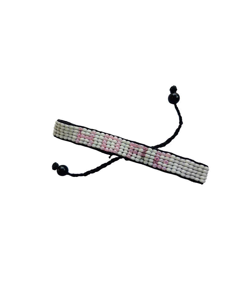 Breast Cancer Awareness Bracelet – White with Pink Hope