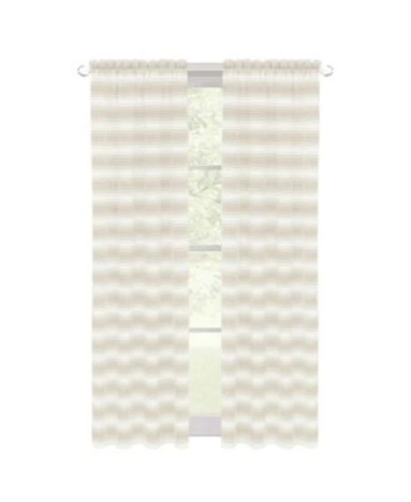 Kate Aurora 1 Piece Isabelle Abstract Rod Pocket Semi Sheer Window Curtain Panel