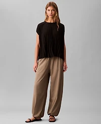 Calvin Klein Women's Pleated Short Sleeve Top