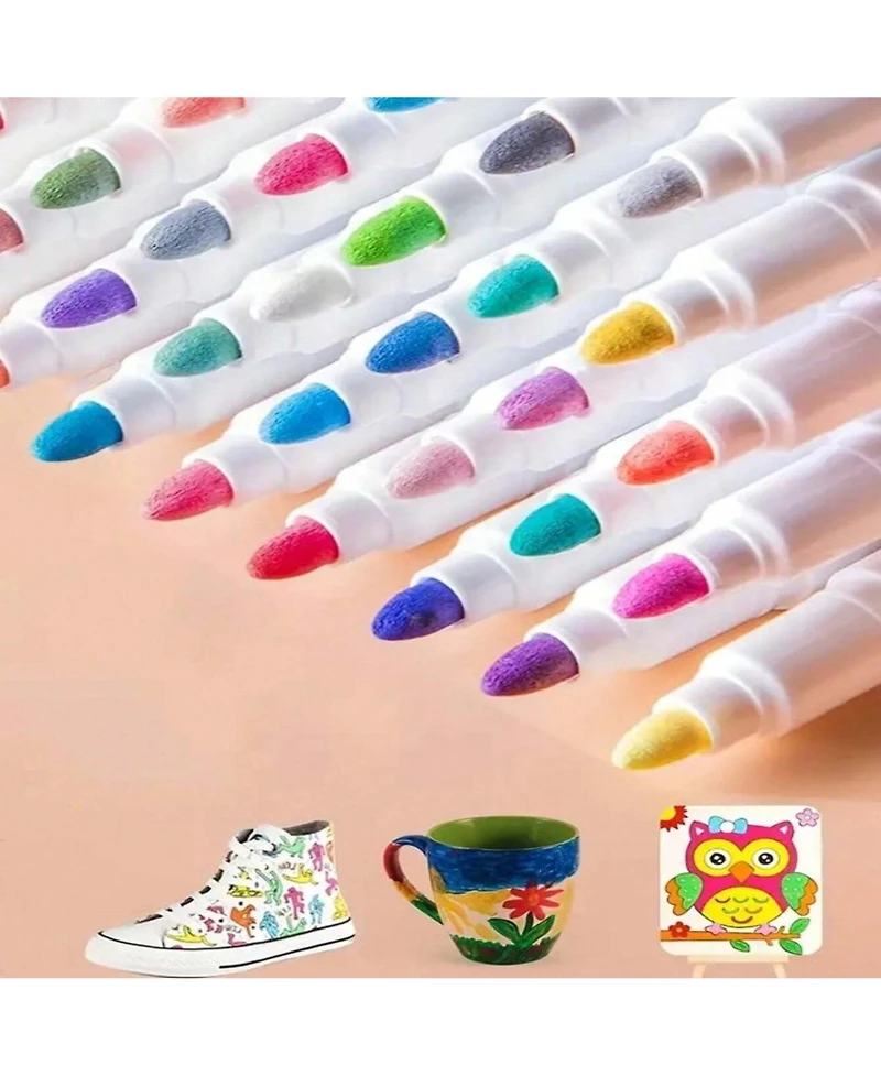 Htutwoo 48 Colors Acrylic Paint Markers, Strong Coverage Quick Dry Waterproof for Home School Glass Metal Wood Ceramic Using