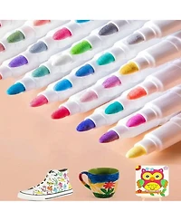 Htutwoo 48 Colors Acrylic Paint Markers, Strong Coverage Quick Dry Waterproof for Home School Glass Metal Wood Ceramic Using