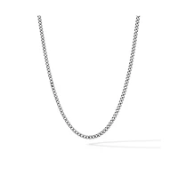 Vincero Men's Cuban Chain – 3mm Silver Curb Link Necklace 24"