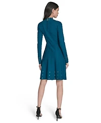 Vince Camuto Women's Embellished Mock Neck Dress
