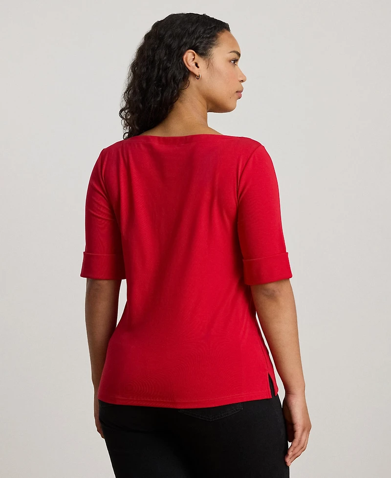 Lauren Ralph Plus Boat Neck T-Shirt