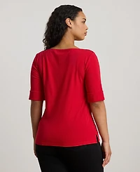 Lauren Ralph Plus Boat Neck T-Shirt