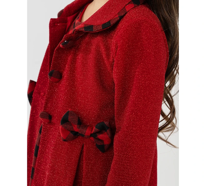 Rare Editions Girls 2T-6X 2-Piece Long Sleeves Coat and Dress Set