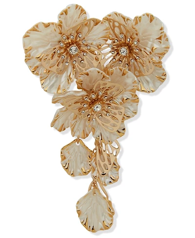 lonna & lilly Gold-Tone Dynamic White Flower Pin