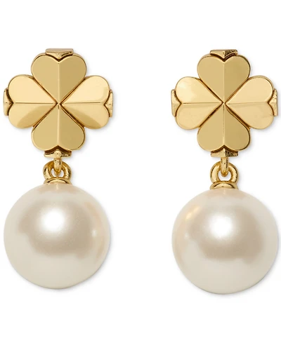 kate spade new york Imitation Pearl and Cubic Zirconia Flower Drop Earrings