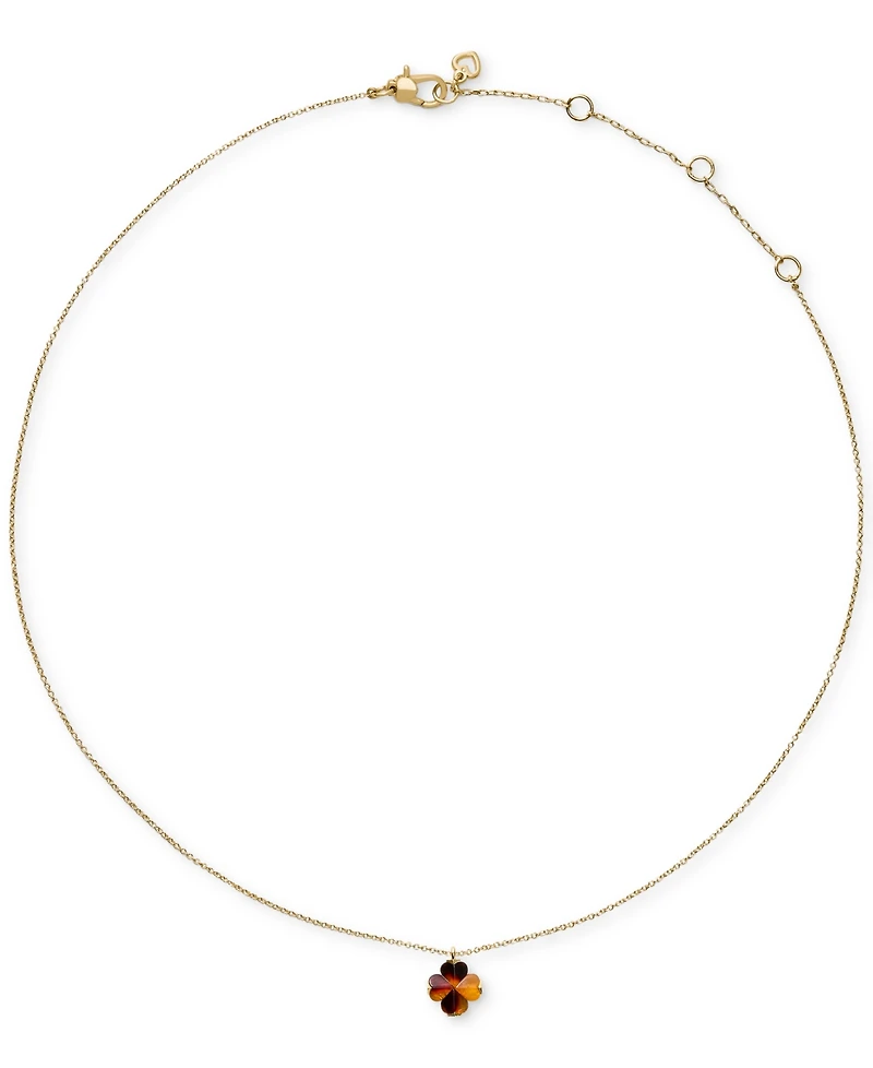 kate spade new york Cubic Zirconia Tortoise Flower Mini Pendant Necklace