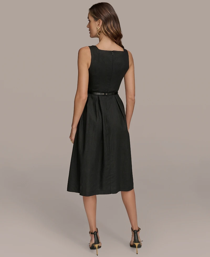 Donna Karan New York Women's A-Line Square Neck Midi Dress