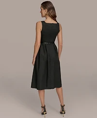 Donna Karan New York Women's A-Line Square Neck Midi Dress