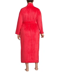 Lands' End Plus Cozy Plush Long Wrap Robe