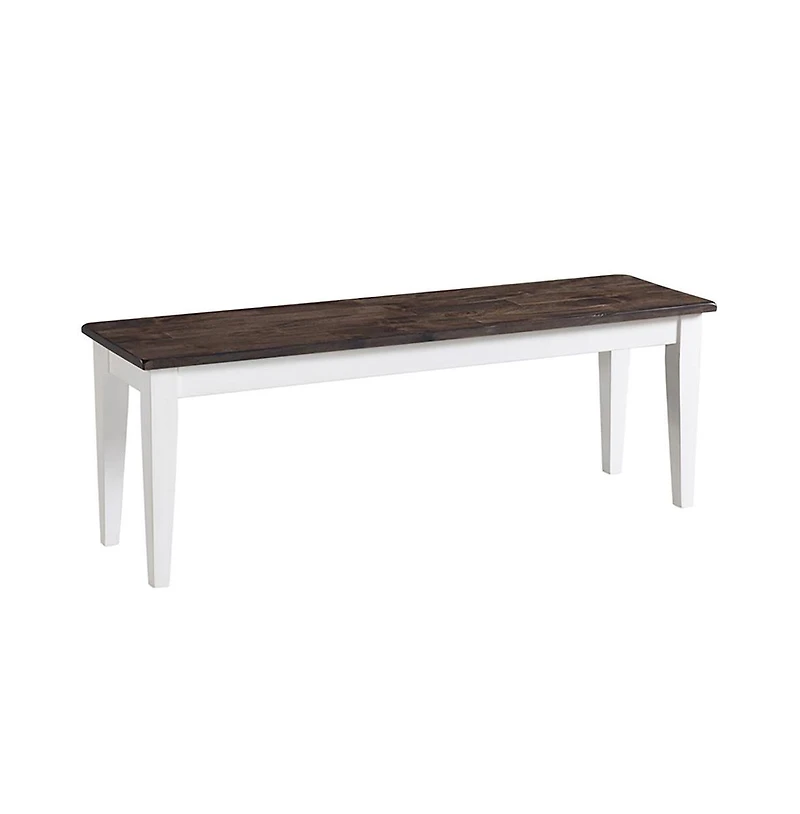 Intercon Bench, Backless w/Wood Seat in Gray & White