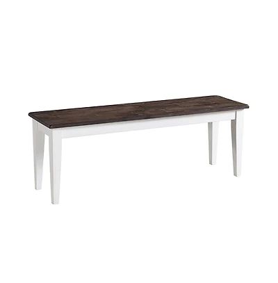 Intercon Bench, Backless w/Wood Seat in Gray & White