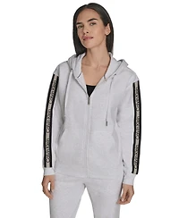 Calvin Klein Women's Fleece Logo Tape Hoodie Jacket
