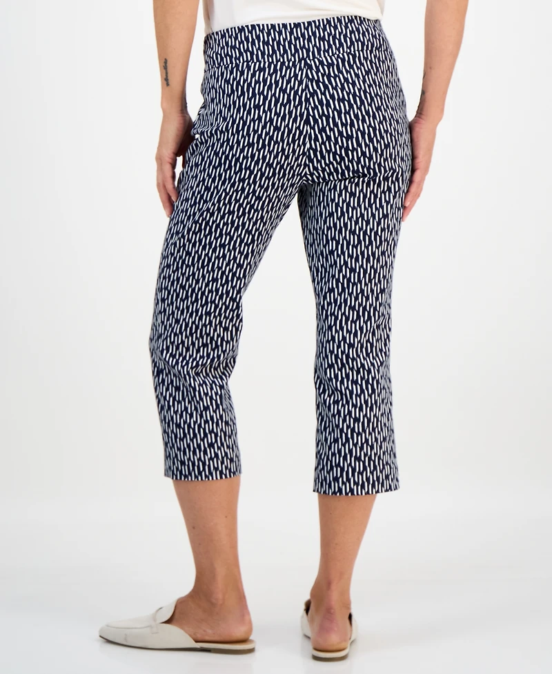 Jm Collection Petite Printed Pull-On Capri Pants, Macy's Exclusive
