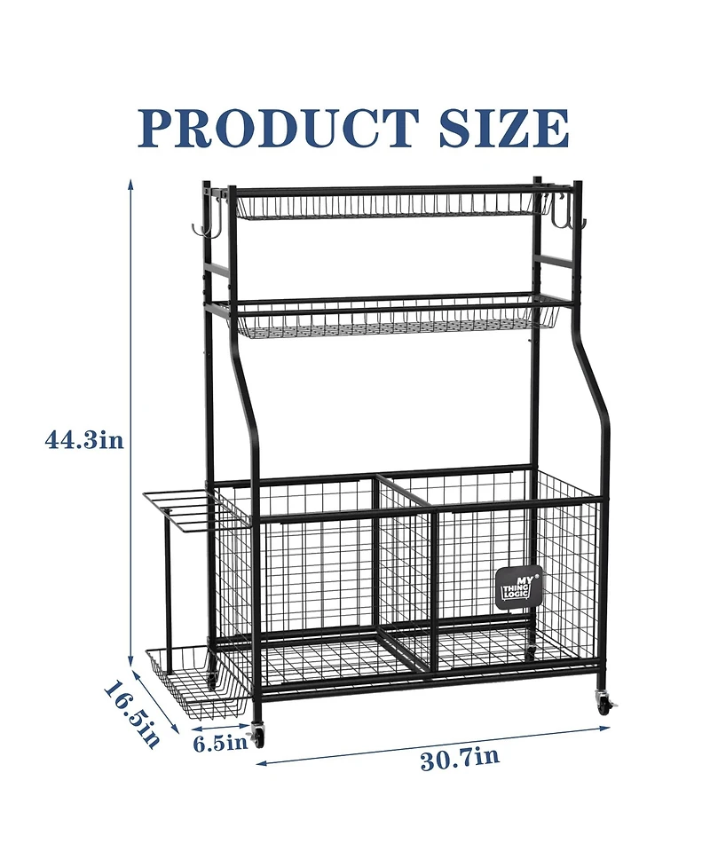 Sports Equipment Garage Organizer,Garage Ball Storage for Sports Gear and Toys