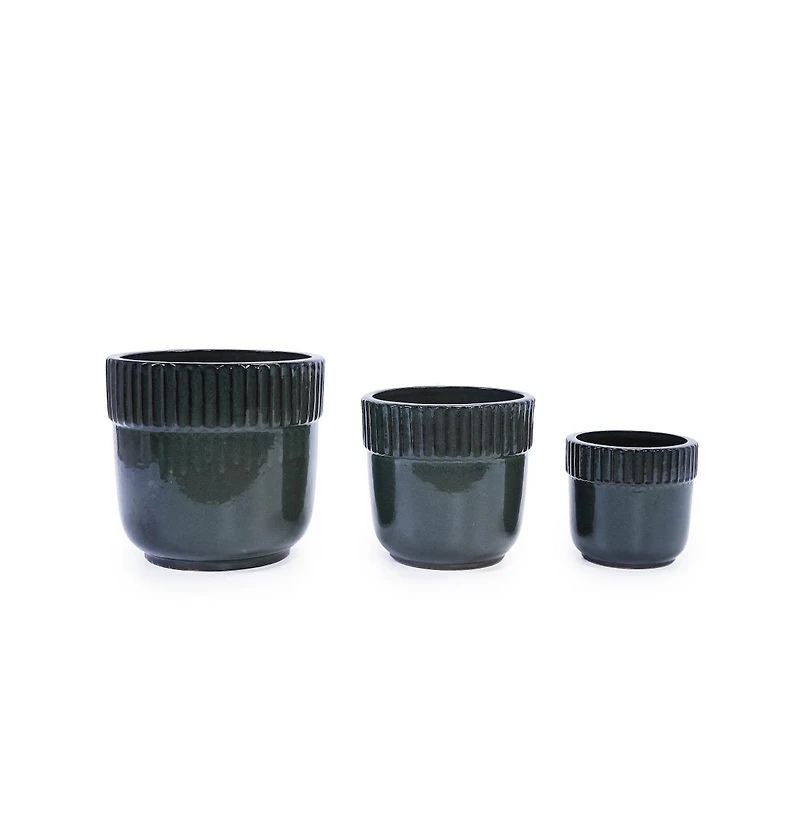 Chic Crate 3-Piece Ceramic Flowerpot Set