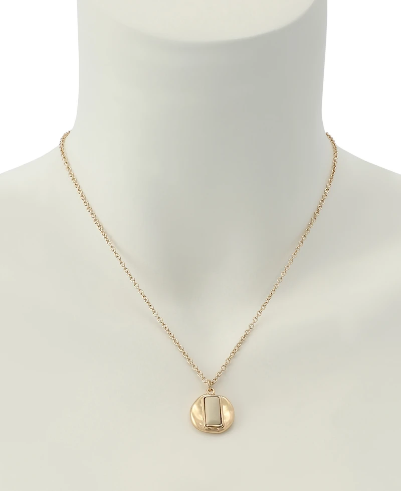 Robert Lee Morris Soho Ivory Molten Disc Pendant Necklace