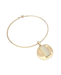 Robert Lee Morris Soho Ivory Molten Disc Statement Pendant Wire Necklace