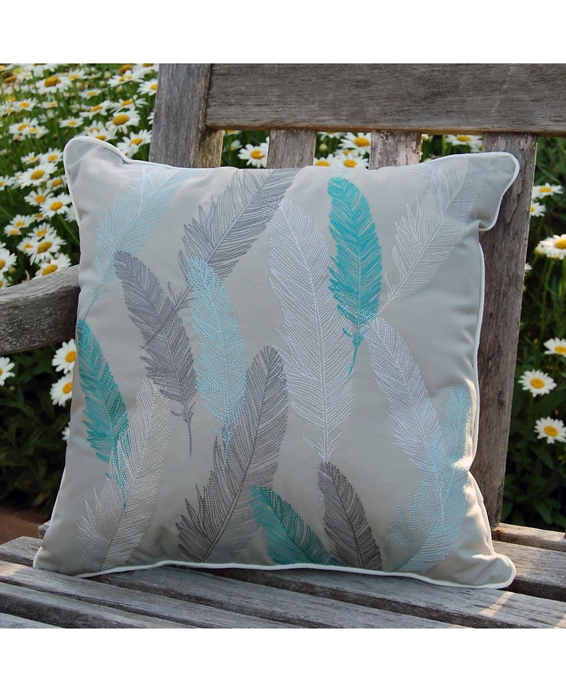 RightSide Designs Lake Feather Pattern Indoor/Outdoor Lumbar Accent Throw Pillow Decor