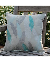 RightSide Designs Lake Feather Pattern Indoor/Outdoor Lumbar Accent Throw Pillow Decor