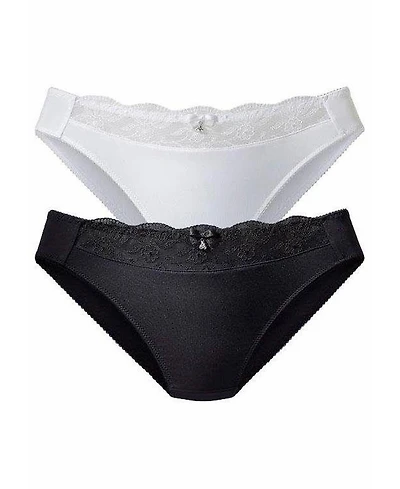 Lascana Women's 2 Pack Lace Accent Panties