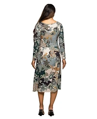 24seven Comfort Apparel Women's Maternity Long Sleeve Midi Dress