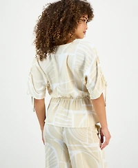 I.n.c. International Concepts Petite Printed Surplice Peplum Top, Macy's Exclusive