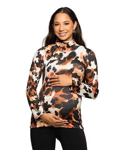24seven Comfort Apparel Women's Maternity Long Sleeve Top