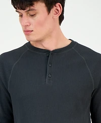 Sun + Stone Men's Thermal Waffle-Knit Henley Shirt, Macy's Exclusive