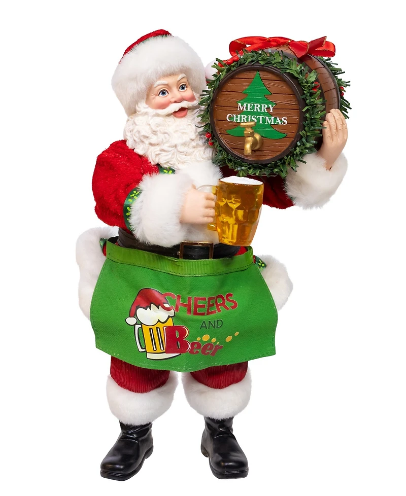 Kurt Adler 10.5-Inch Fabriche Beer Santa with Barrel
