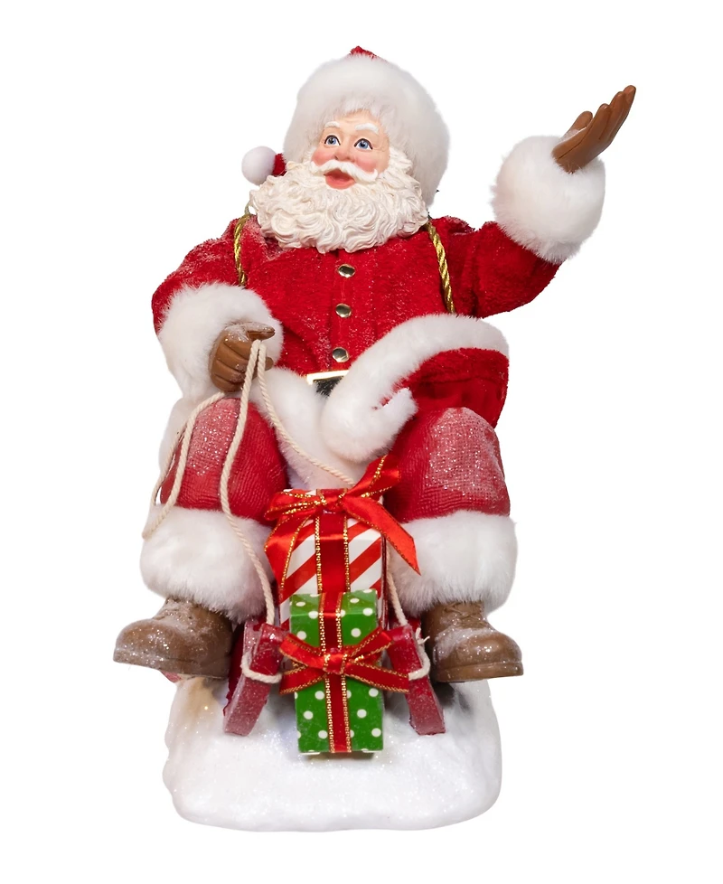 Kurt Adler 8.5-Inch Fabriche Santa on Sled