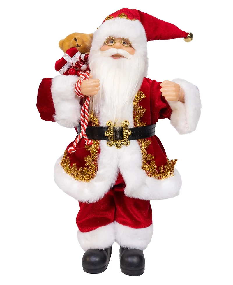 Kurt Adler 12-Inch Standing Christmas Santa with Sack