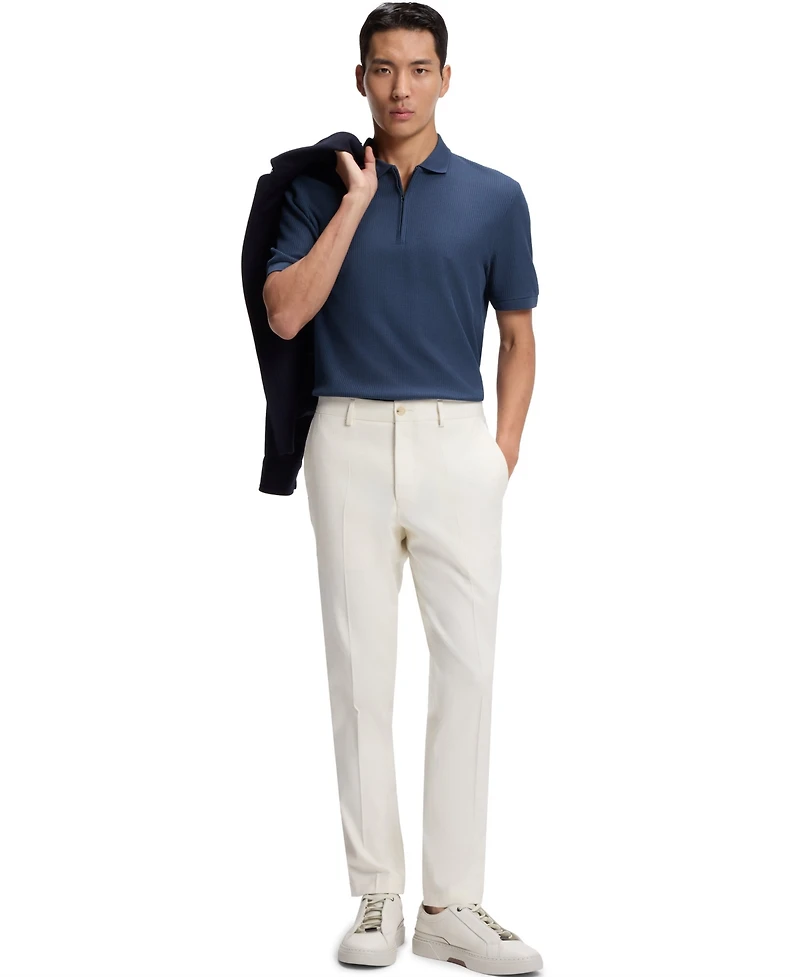 Boss by Hugo Boss Men's Zip Placket Structured-Cotton Polo Shirt